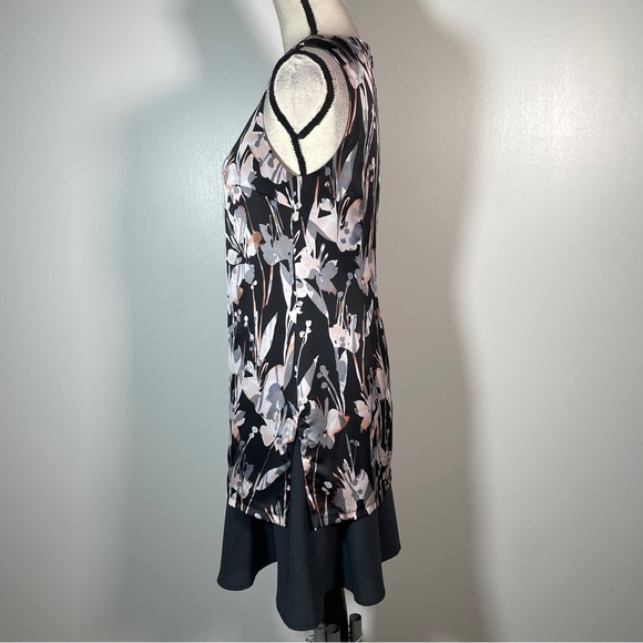 The Limited Pink Floral Crew Neck Underlay Tank Shift Sleeveless Dress 2 - Picture 7 of 10